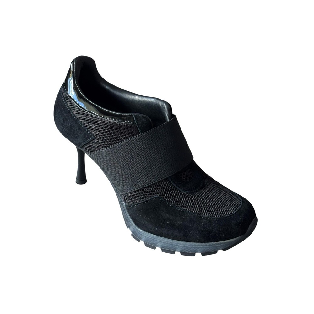 Sneex The Icon Hy-Heel Size 8 high heel sneakers Made in Italy black patent NEW